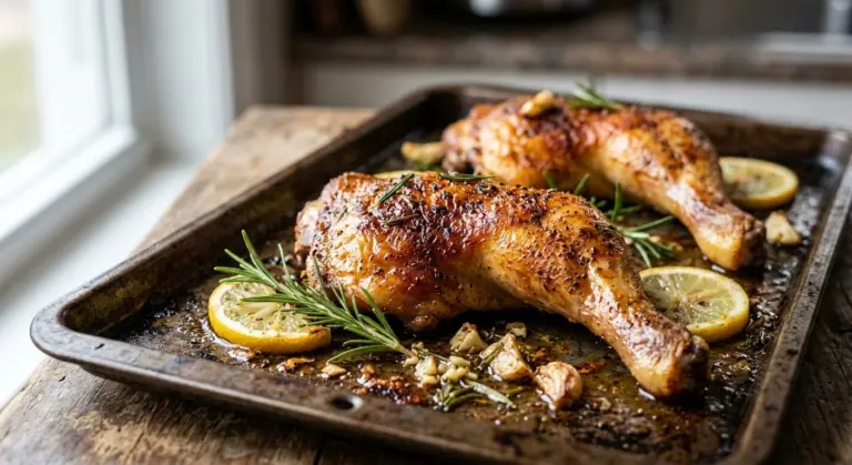 Crispy Skinned Baked Chicken Leg Quarters